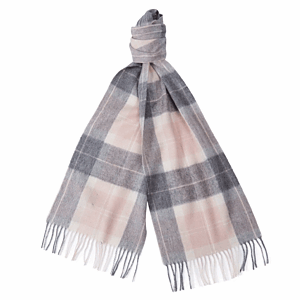 Tartan Scarf dames roze/grijs 