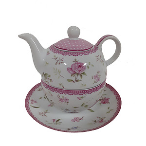 Tea for one bloemen roze