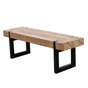 Teak Industriele Eetbank 120cm