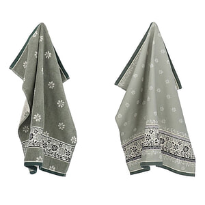 Thee- en keukendoek Belle Fleur dk green