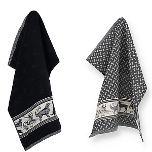 Thee- en keukendoek Dogs Black