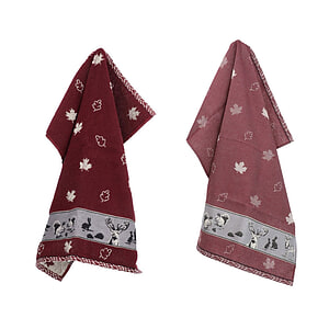 Thee- en keukendoek Forest Animals Burgundy