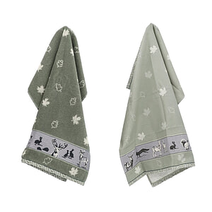 Thee- en keukendoek Forest Animals Green