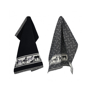 Thee- en keukendoek Horse black