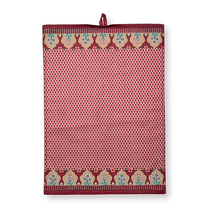 Theedoek Flower Festival Scallop Dark Pink