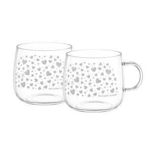 Theeglazen set van 2 Borosilicate - Hearts