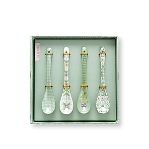 Theelepels set 4 Lily & Lotus Light Green 13cm