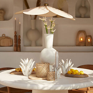 Theelicht Cactus keramiek creme m