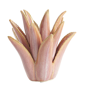 Theelicht Cactus keramiek koraal L