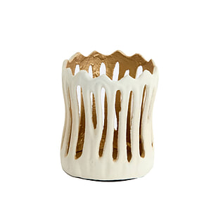 Theelicht Tivoli creme + goud S