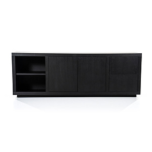 Dressoir Helsinki 2-drs 200cm 2 laden zwart