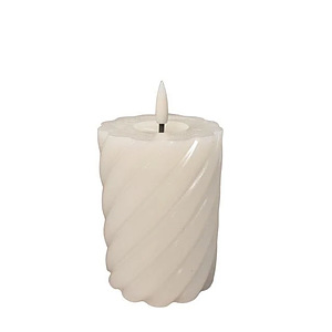 Twisted Pillar candle rustic ivory 7.5x10cm