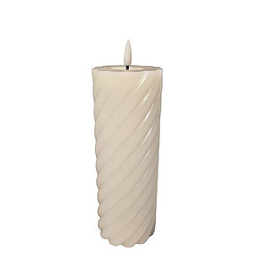 Twisted Pillar candle rustic ivory 7.5x20cm