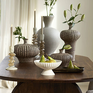 Vaas deco Nevano mat donker bruin creme s