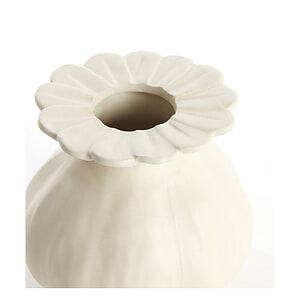 Vaas deco Rewa keramiek creme S
