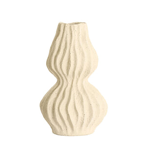 Vaas deco Vania keramiek creme s