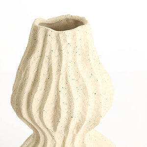 Vaas deco Vania keramiek creme s