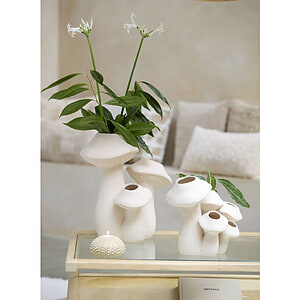 Vaas Mushroom Keramiek matt cream L