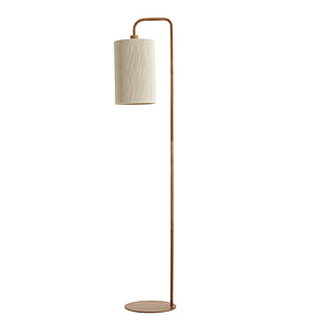 Vloerlamp Donio hout print naturel + touw creme