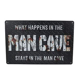 Wandbord Mancave Zwart metaal