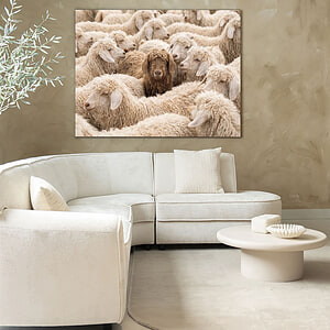Wandkleed The Herd Met Frame 80x110