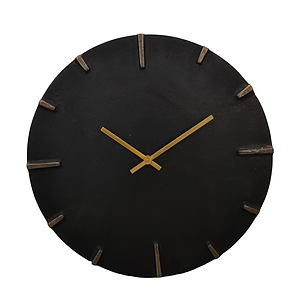 Wandklok Black gold Dashes L