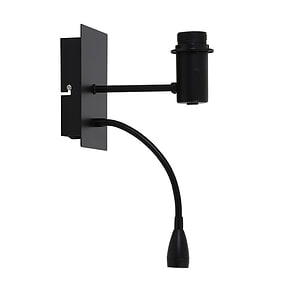 Wandlamp met leeslampje Regina mat zwart