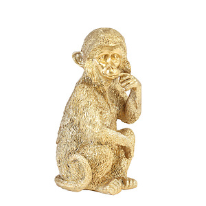 Wandornament Monkey goud