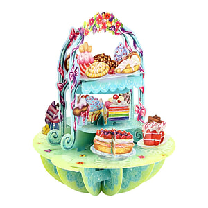 Wenskaart 3D Cake Display
