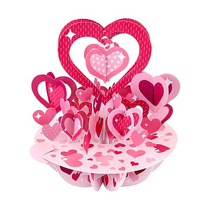 Wenskaart 3D Hearts of Love