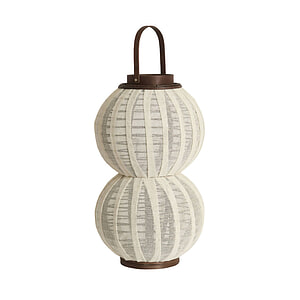 Windlicht Arbore Linnen + hout donkerbruin M