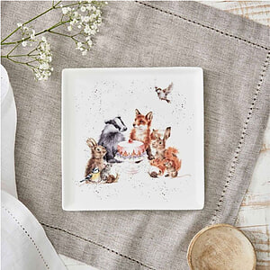 Wrendale Plate Square Woodland Party