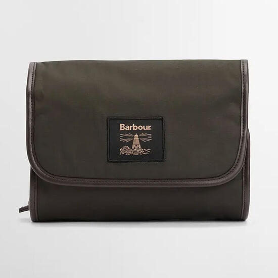Afbeelding Barbour Wax hangende toilettas olive 1