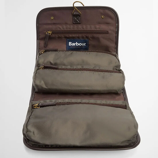 Afbeelding Barbour Wax hangende toilettas olive 4