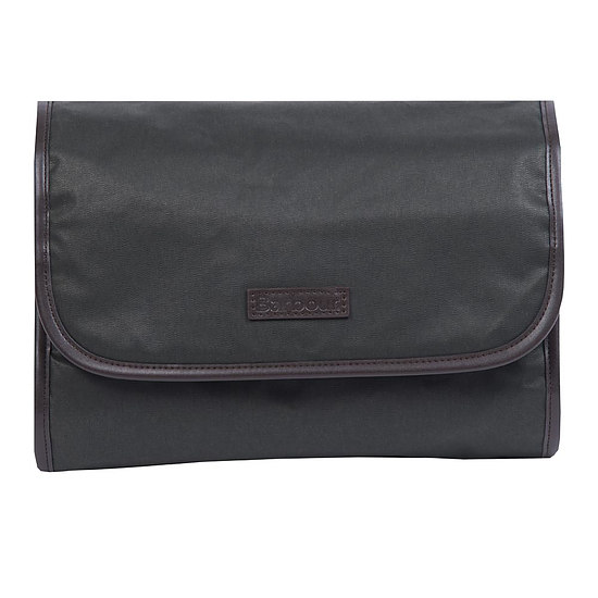 Barbour Wax hangende toilettas olive 1