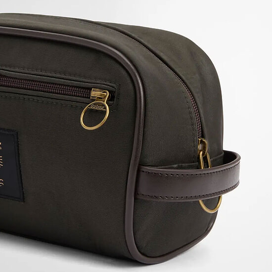 Afbeelding Barbour wax toilettas Olive/ Beacon 3