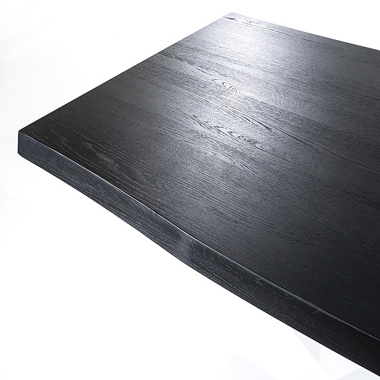 Boomstam tafel met spinpoot 240x100cm zwart 4