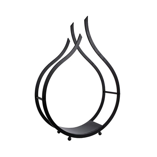 Brandhoutrek Flame zwart metaal 1