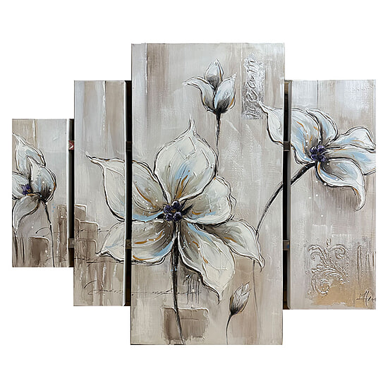 Canvas Schilderij 4 luik bloemen Menzico 1