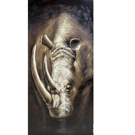 Canvas Schilderij Neushoorn  1