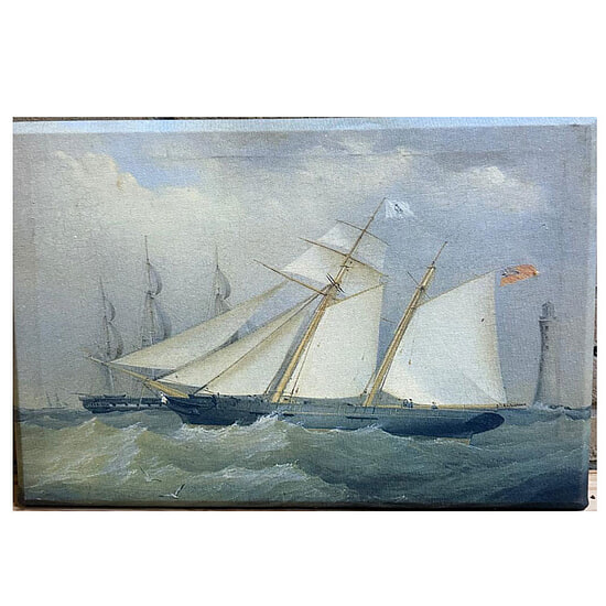 Canvas Schilderij Schepen storm 1