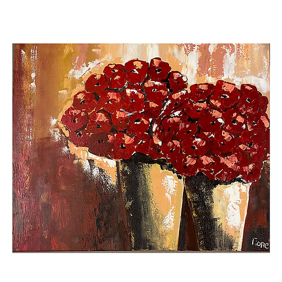Canvas Schilderij twee bosjes bloemen 1