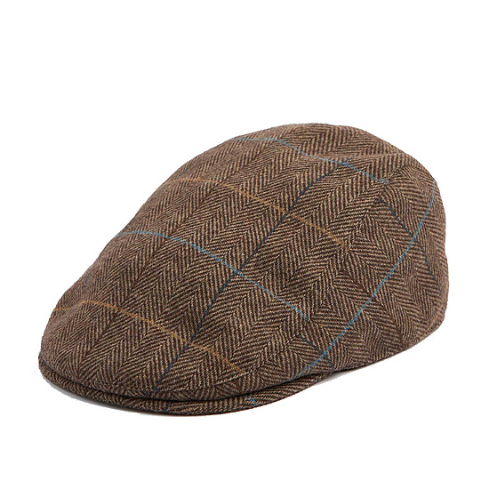 Cheviot Flat Cap Brown Herringbone 1