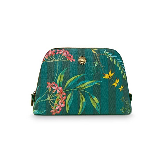 Cosmetic Bag Triangle Fleur Grandeur Green 1