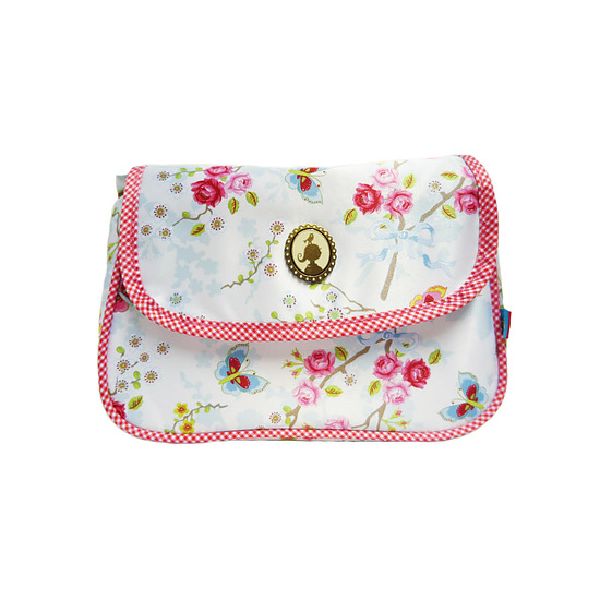Cosmeticbag+flap Chinese Rose wit 1