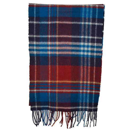 Sjaal Country check lambswool rustic/navy 1