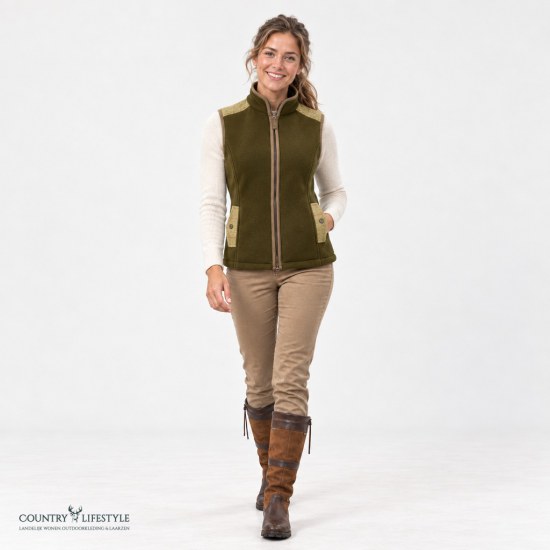Dames Bodywarmer Fleece Foxhall Olive