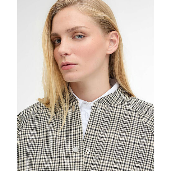 Afbeelding Dames Bomber Jacket Leyburn Olive Prince of Wales 5 van Barbour