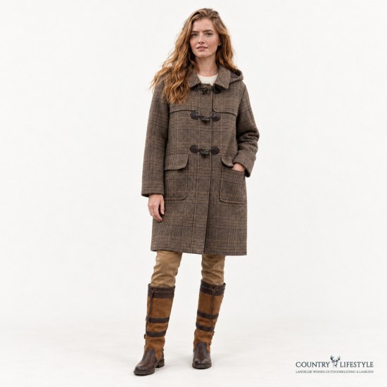 Dames Duffle Coat Melody Wool Prince of Wales