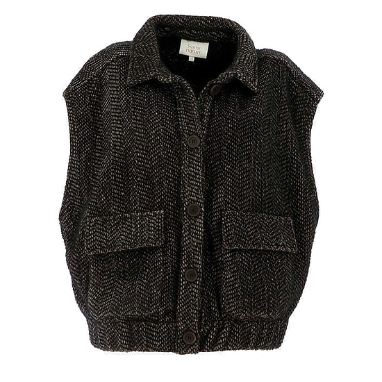 Dames Gilet Fee Noir Taupe 
